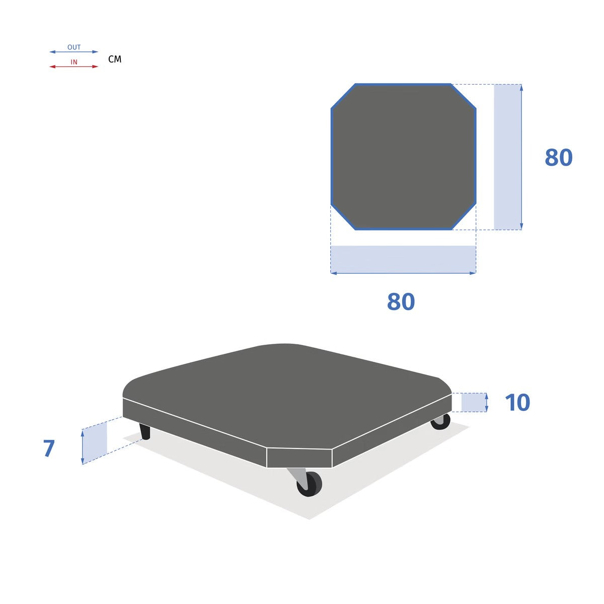 Dalle pour parasol déporté ATIAVO Gris – Dalle de Parasol – HygiRéa