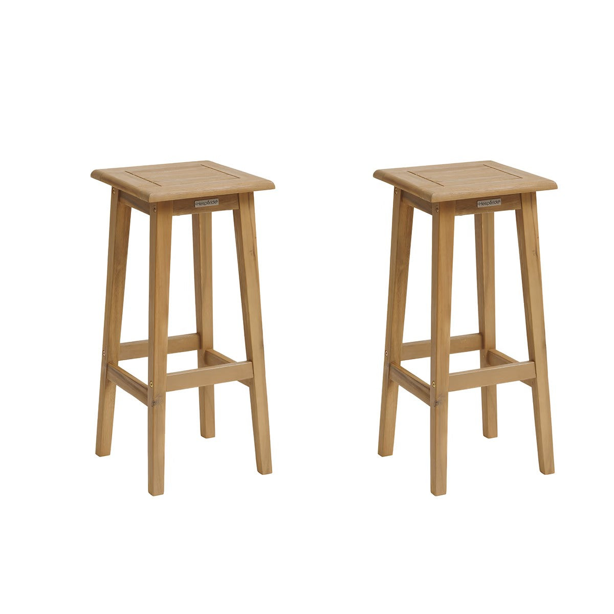 Tabourets hauts de jardin TIWI Acacia – Chaises Hautes Intérieur et Extérieur – HygiRéa