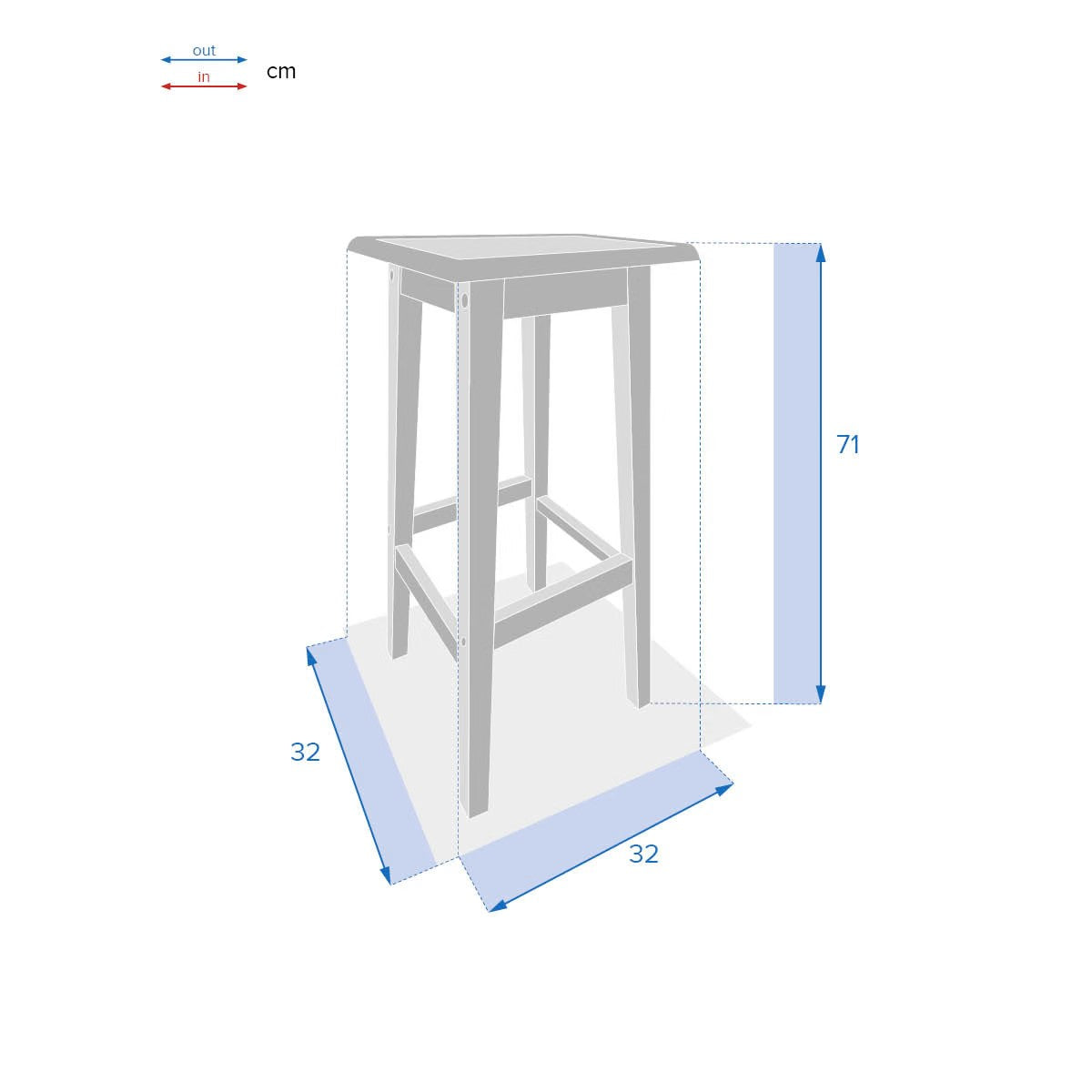 Tabourets hauts de jardin TIWI Acacia – Chaises Hautes Intérieur et Extérieur – HygiRéa