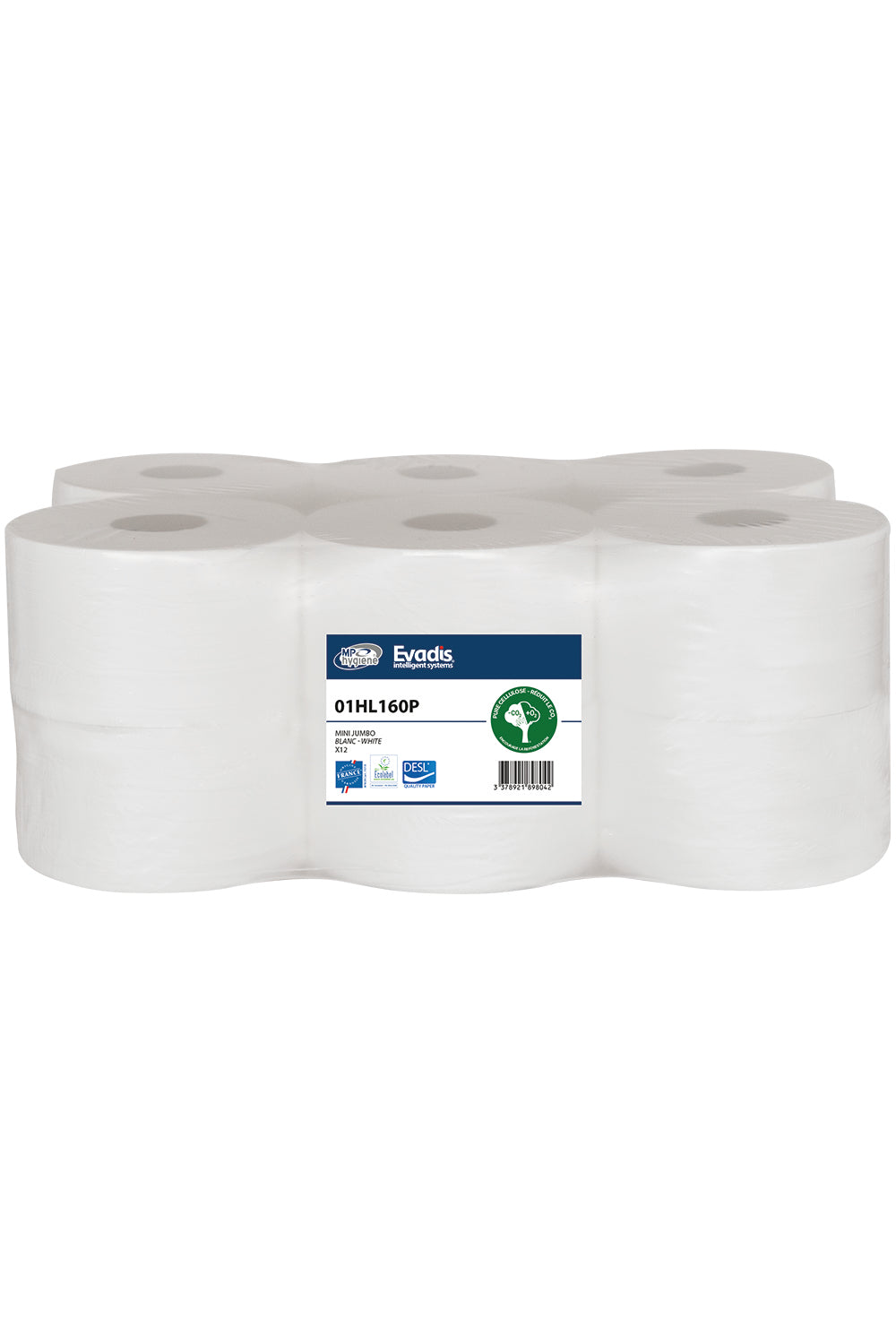 MINI JUMBO BLANC 160 M – Papiers Hygiéniques – HygiRéa