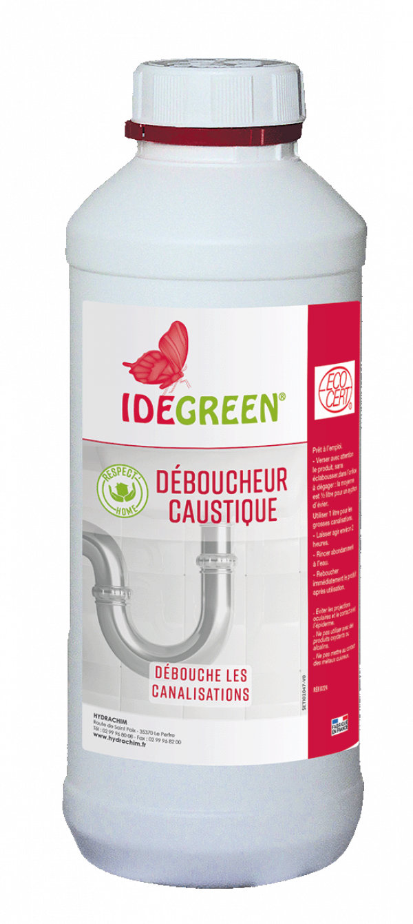 DEBOUCHEUR LIQUIDE CAUSTIQUE - ECODETERGENT ECOCERT – Entretien WC – HygiRéa