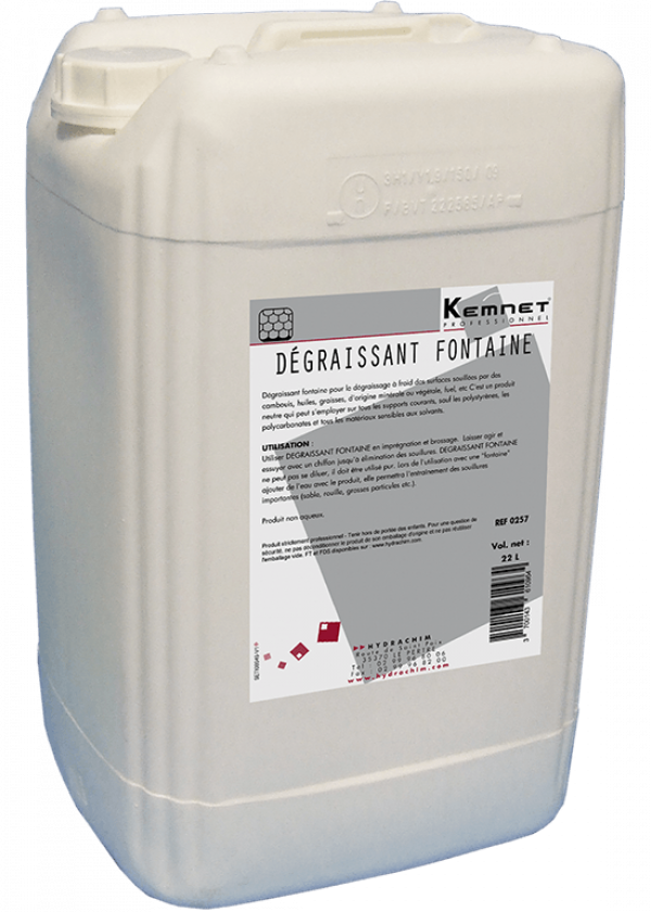 DEGRAISSANT FONTAINE – Nettoyant, détartrant & degraissant spécifique – HygiRéa
