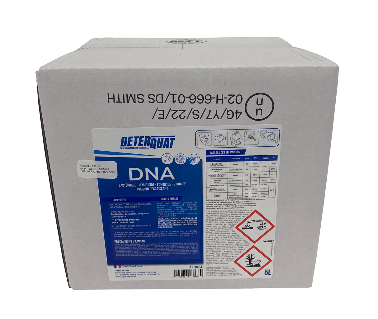 DETERQUAT - DNA - BIB 10L – Degraissant Désinfectant - concentré - non chloré - moussant – HygiRéa