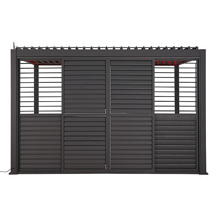 Persiennes coulissantes pour pergola Evora côté 3,6 m graphite – – HygiRéa
