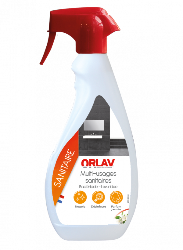 MULTIUSAGES SANITAIRES FLEURS BLANCHES - JASMIN – Nettoyants sanitaires journaliers Parfum LONGUE DUREE – HygiRéa