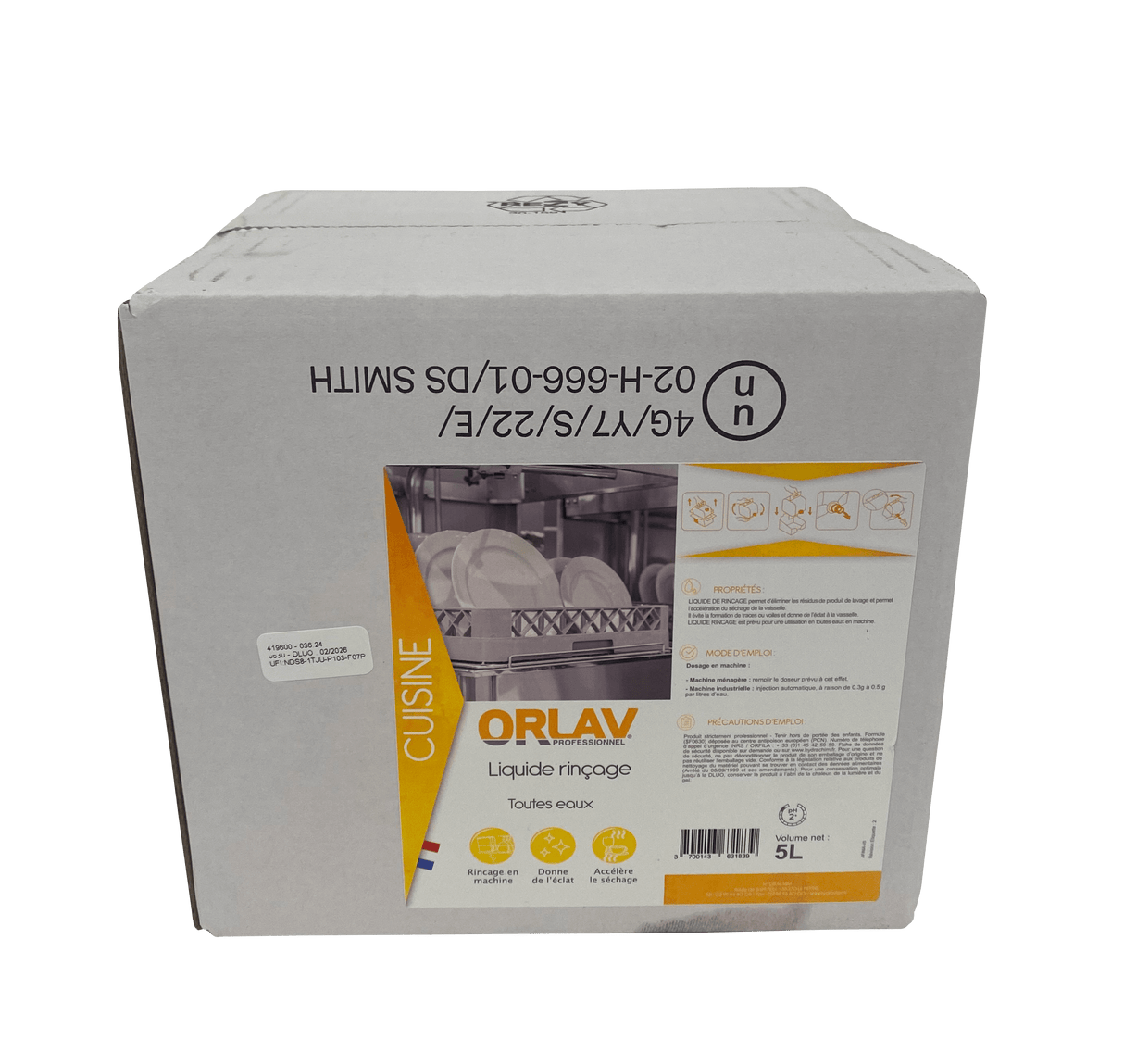 ORLAV - LIQUIDE DE RINÇAGE TOUTES EAUX - BIB 5L – Lavage Vaisselle en Machine – HygiRéa