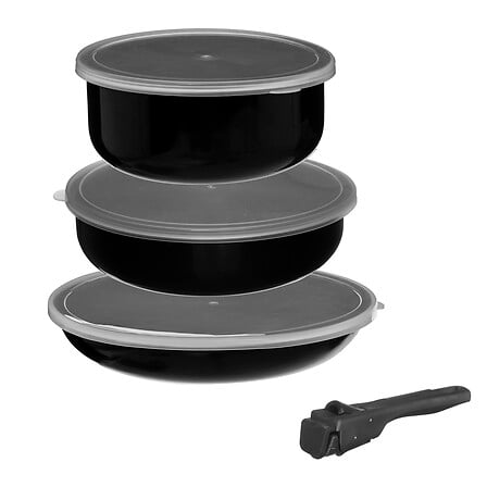 Batterie de cuisine avec poignée amovible