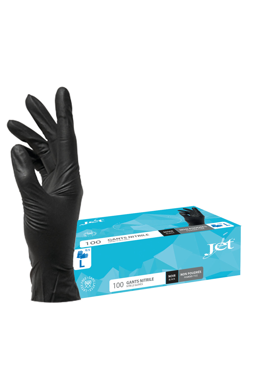 GANT NITRILE NOIR NON POUDRÉ – GANTS NITRILE – HygiRéa