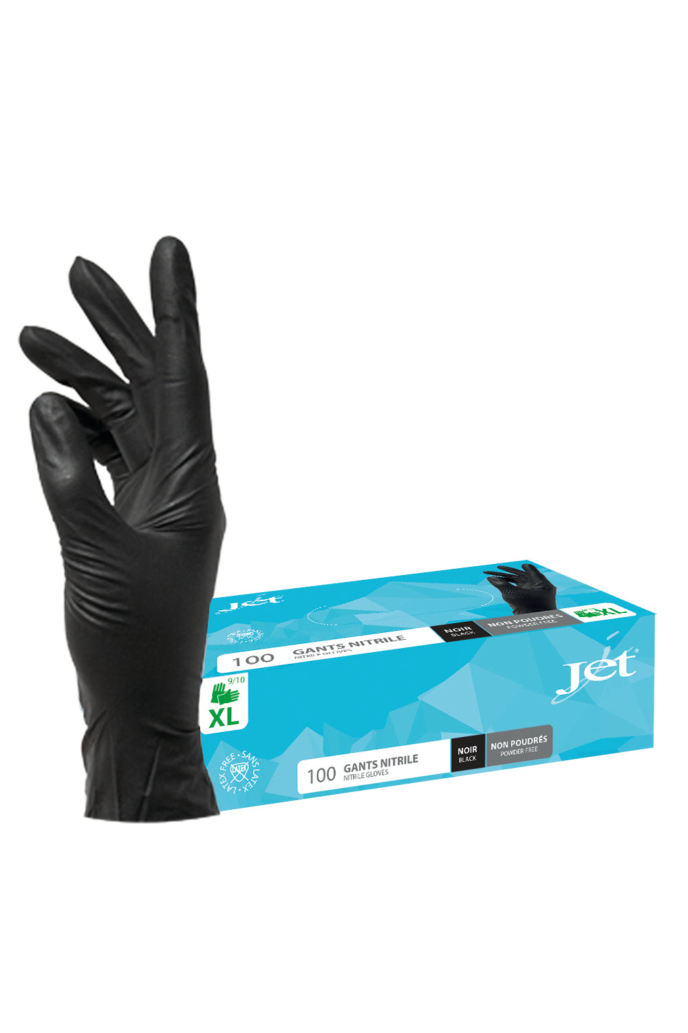 GANT NITRILE NOIR NON POUDRÉ – GANTS NITRILE – HygiRéa