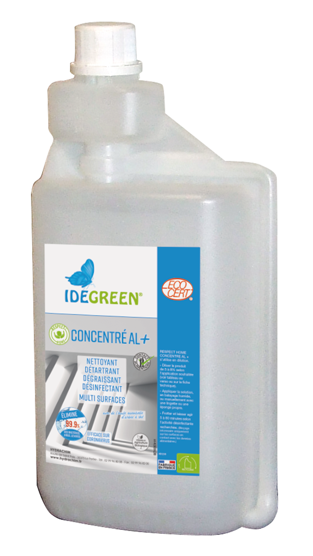 RESPECT'HOME CONCENTRE AL+ - ECODETERGENT ECOCERT – Sols et Surfaces – HygiRéa