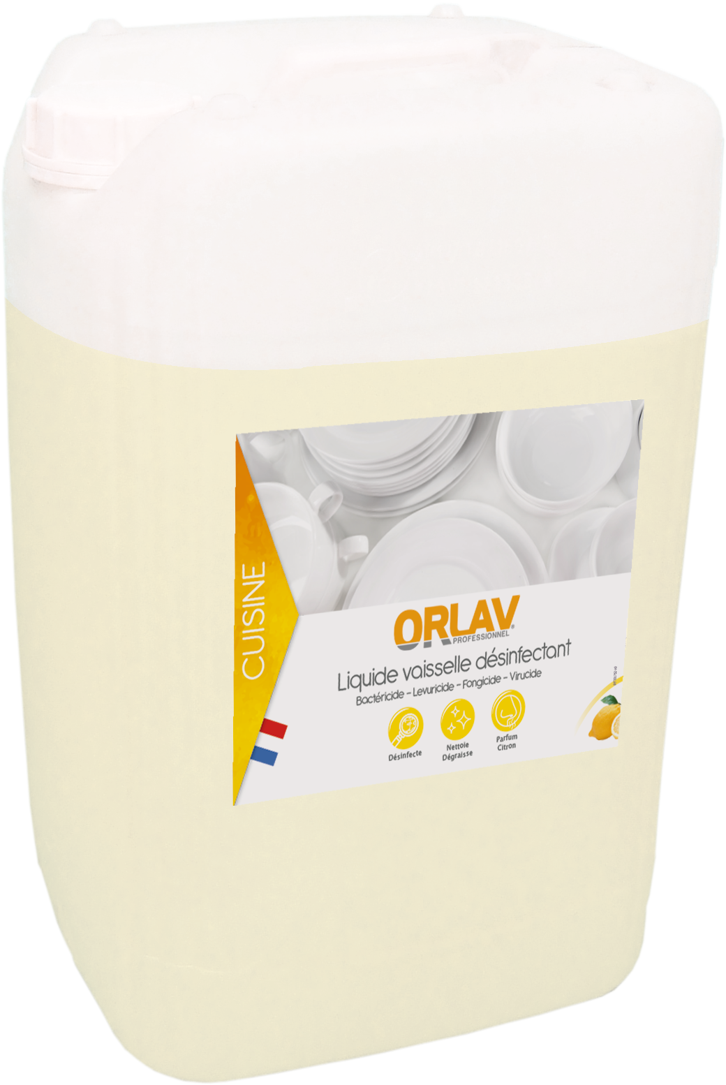 VAISSELLE PLONGE BACTERICIDE JAUNE – Vaisselle plonge – HygiRéa