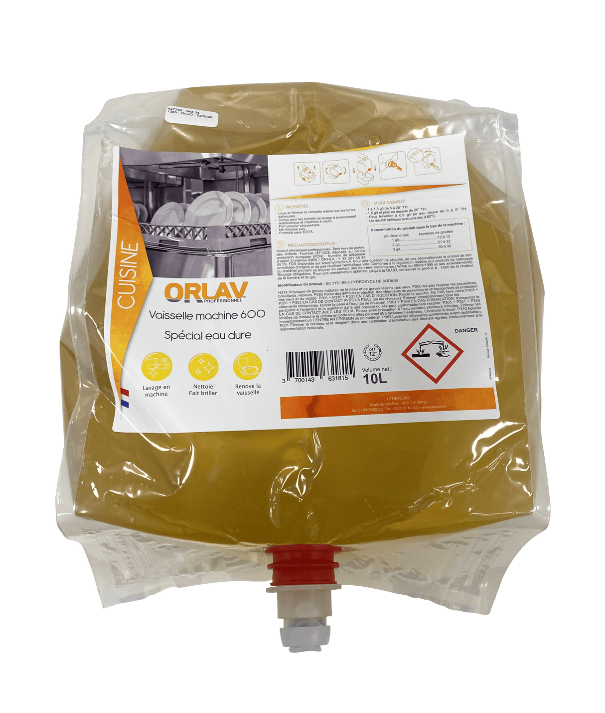 ORLAV - VAISSELLE MACHINE 600 - BIB 10L – Lavage Vaisselle en Machine – HygiRéa