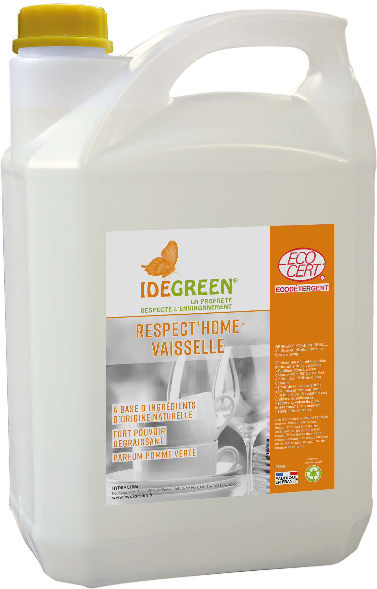 RESPECT'HOME VAISSELLE - ECODETERGENT ECOCERT – Vaisselle plonge – HygiRéa