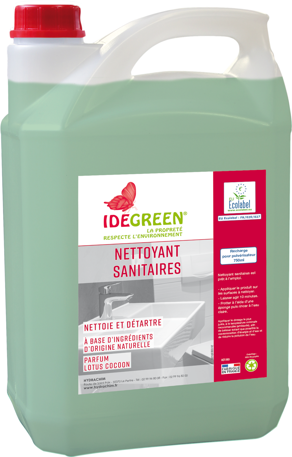NETTOYANT SANITAIRES (ACIDE) - ECOLABEL – Entretien WC – HygiRéa