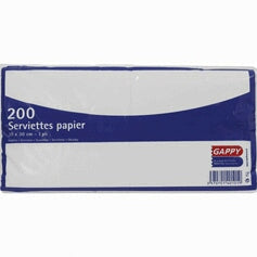 Serviettes 30x30cm - 1 pli x 200 pièces blanc – Serviettes Jetables – HygiRéa