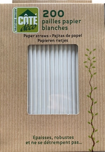 Pailles papier blanches – Pailles Réutilisables – HygiRéa