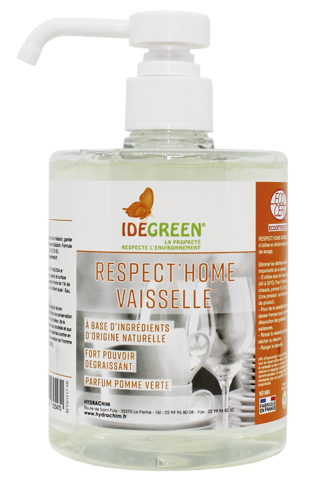 RESPECT'HOME VAISSELLE - ECODETERGENT ECOCERT – Vaisselle plonge – HygiRéa