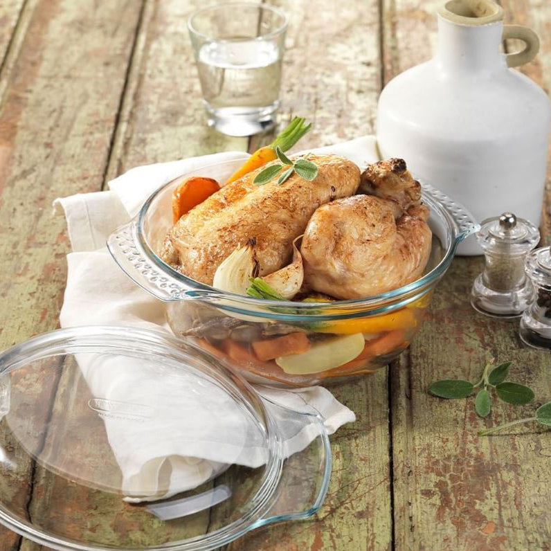 COCOTTE RONDE 1L ESSENTIALS EN VERRE SLEEVE – Cuisson au four – HygiRéa