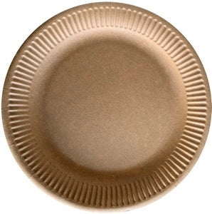 Assiettes carton kraft rondes 18cm – Assiettes Réutilisables – HygiRéa