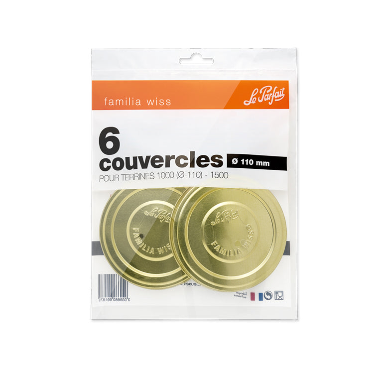LE PARFAIT FAMILIA WISS LOT DE 6 COUVERCLES - 110 MM – Conservation – HygiRéa