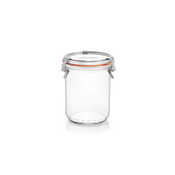 SET DE 2 BOCAUX BISTROT 580ML EN VERRE TRANSPARENT AVEC CLIPS – Conservation – HygiRéa
