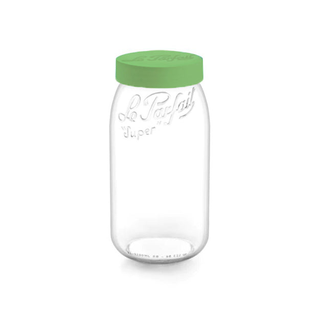 BOCAL COLOR À VIS 3L EN VERRE AVEC COUVERCLE VERT CLAIR – Conservation – HygiRéa