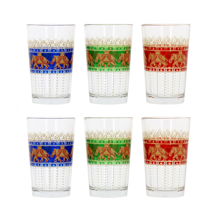 LOT 6 VERRES A THE 10CL DECOR CEYLAN EN VERRE – Café et thé – HygiRéa