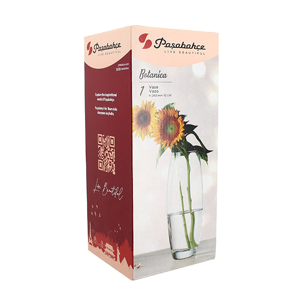 VASE HAUTEUR 26CM FORME BOMBÉE EN VERRE TRANSPAR – Décoration – HygiRéa