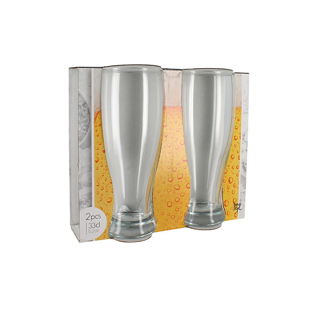 LOT DE 2 CHOPES A BIERE DE 33CL EN VERRE TRANSPARENT – Verre à bière – HygiRéa