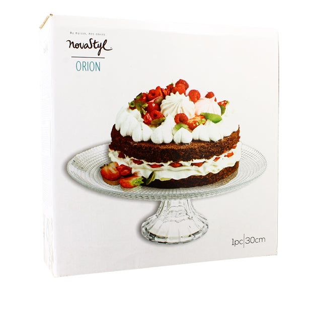 PLAT SUR PIED ORION 30CM EN VERRE – Assiette – HygiRéa