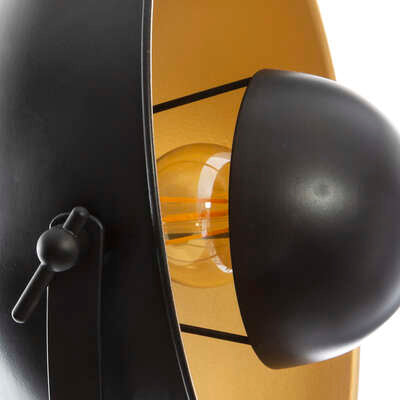 Lampadaire trépied Lahti haut 156,5 cm métal et bois noir X2 – Lampadaire – HygiRéa