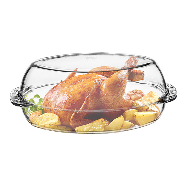 COCOTTE VOLAILLE 5.1L VERRE BOROSILICATE – Cuisson au four – HygiRéa