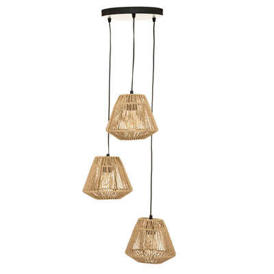 Suspensions 3 lampes Jily diam 20 cm corde naturel X2 – Suspensions lumineuses – HygiRéa
