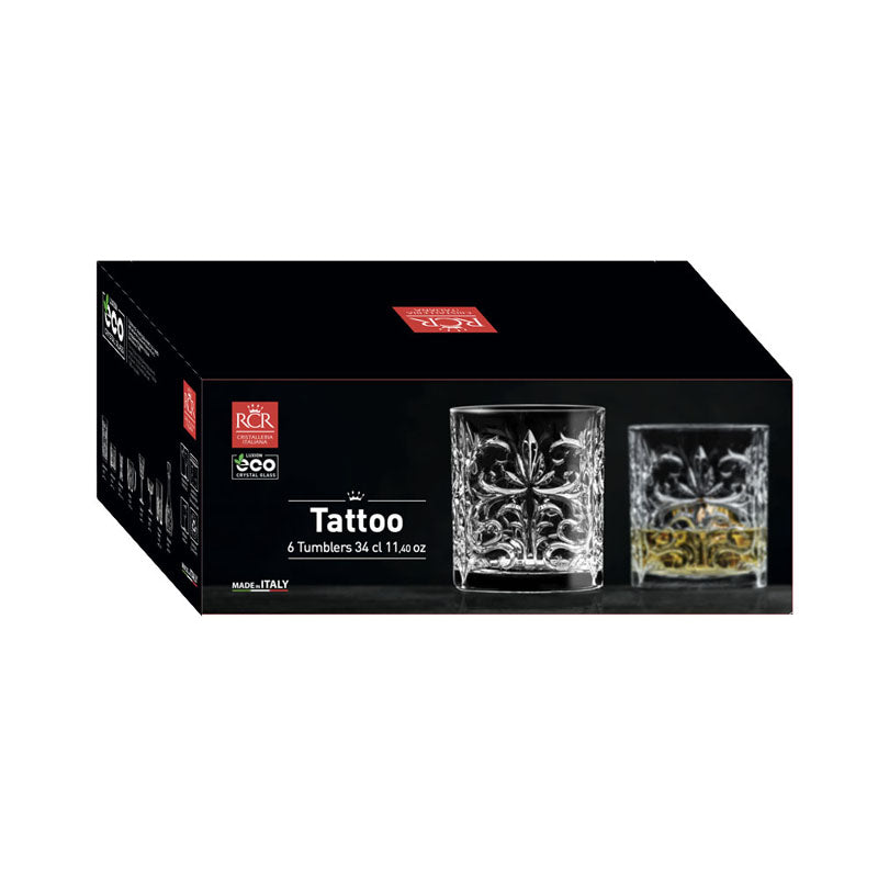 BOITE DE 6 VERRE DOF TATTOO 34CL – Chope et gobelet – HygiRéa