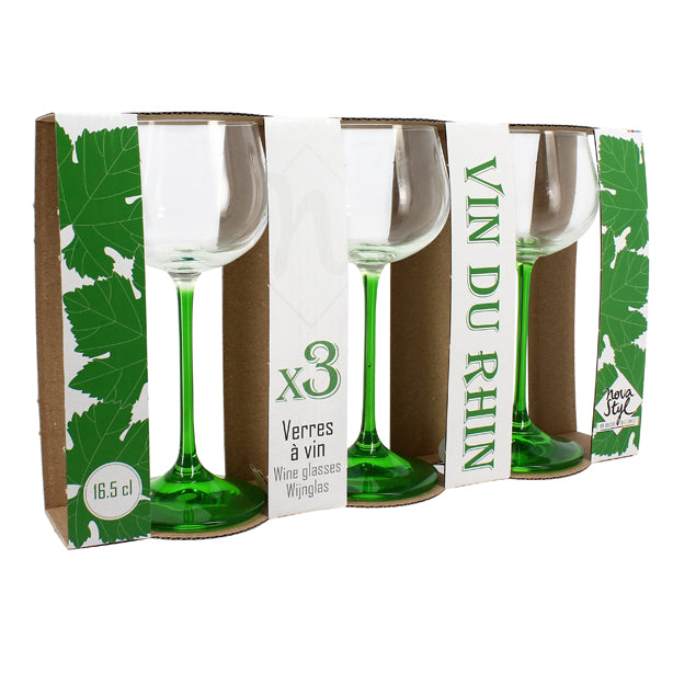 LOT DE 3 VERRES À PIED VIN DU RHIN 16.5CL EN CRISTALLIN – Verre à pied – HygiRéa