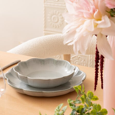 Assiette creuse Aude diam 20 cm grès vert céladon