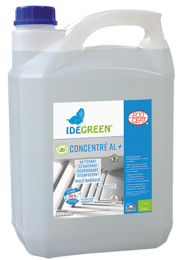 RESPECT'HOME CONCENTRE AL+ - ECODETERGENT ECOCERT – Sols et Surfaces – HygiRéa
