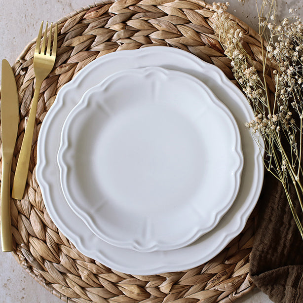 ASSIETTE DESSERT CHARLOTTE 20CM EN GRÈS BLANC – Assiette – HygiRéa