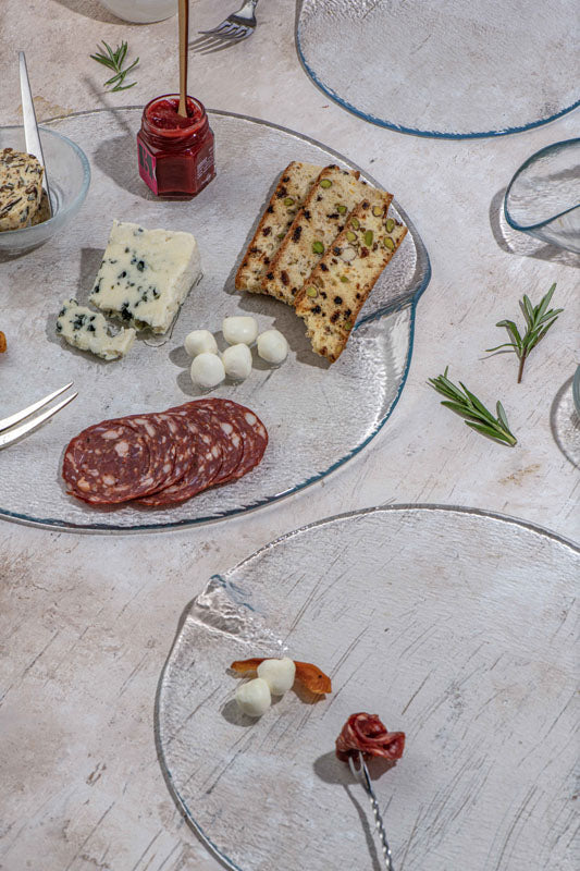 ASSIETTE PLATE ESTONIA 36CM EN VERRE TRANSPARENT – Assiette – HygiRéa