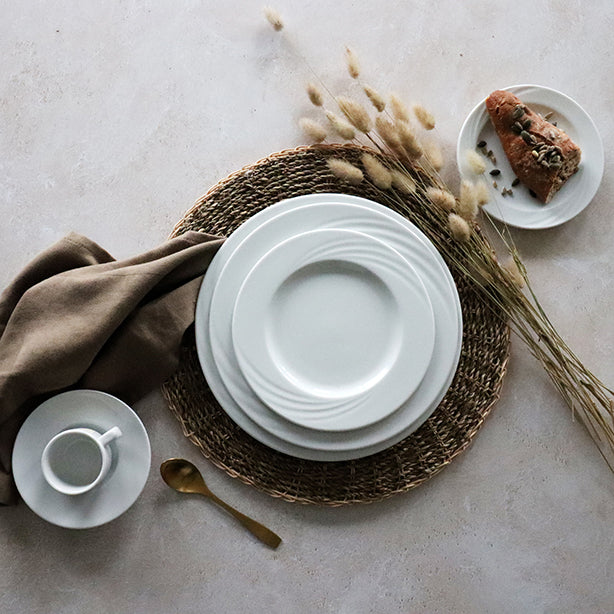 ASSIETTE PLATE AMBASSADOR 27CM EN PORCELAINE BLANCHE – Assiette – HygiRéa