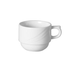 TASSE EMPILABLE 20CL PORCELAINE BLANCHE AMBASSADOR – Petit déjeuner – HygiRéa