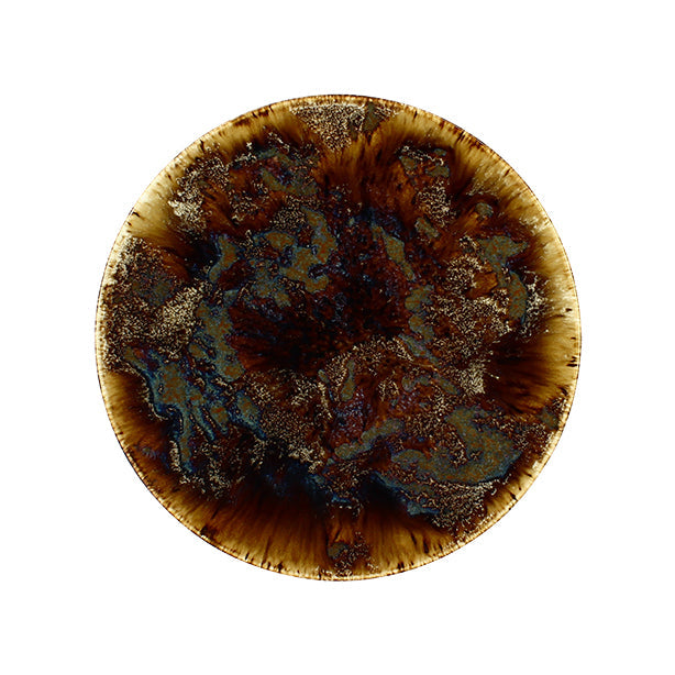 ASSIETTE DESSERT VOLCANO 20CM EN PORCELAINE MARRON – Assiette – HygiRéa