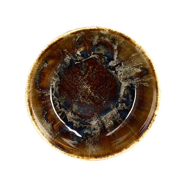 BOL À SALADE VOLCANO 16CM EN PORCELAINE MARRON – Assiette – HygiRéa