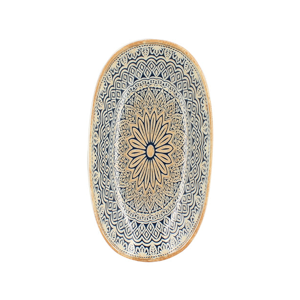 ASSIETTE OVALE BYZANCE 18.5X10.5CM EN PORCELAINE – Assiette – HygiRéa