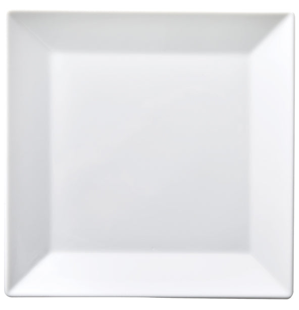 PLAT PLAT 30CM CARRE BLANC PORCELAINE – Assiette – HygiRéa