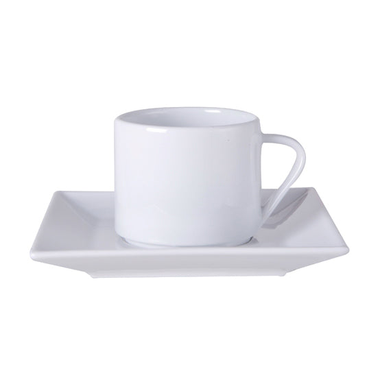 SOUCOUPE MIXTE PORCELAIN CARRE BLANC – Petit déjeuner – HygiRéa
