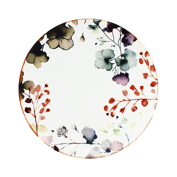 ASSIETTE PLATE AQUARELLE 27CM EN PORCELAINE – Assiette – HygiRéa