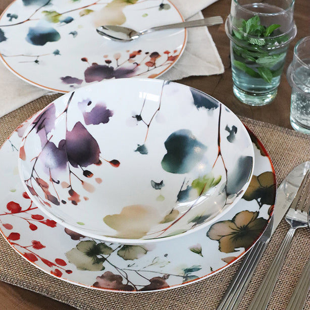 ASSIETTE CALOTTE AQUARELLE 21CM EN PORCELAINE – Assiette – HygiRéa