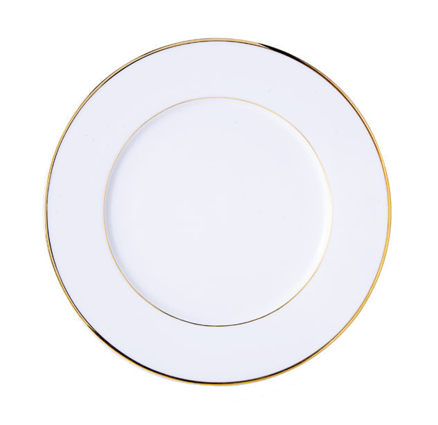 ASSIETTE PLATE CLASSIC FILET OR 26.5CM EN PORCELAINE BLANCHE – Assiette – HygiRéa