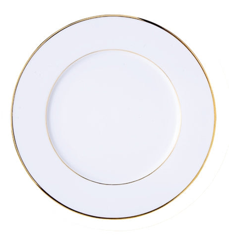 ASSIETTE À PAIN CLASSIC FILET OR 16CM EN PORCELAINE BLANCHE – Assiette – HygiRéa